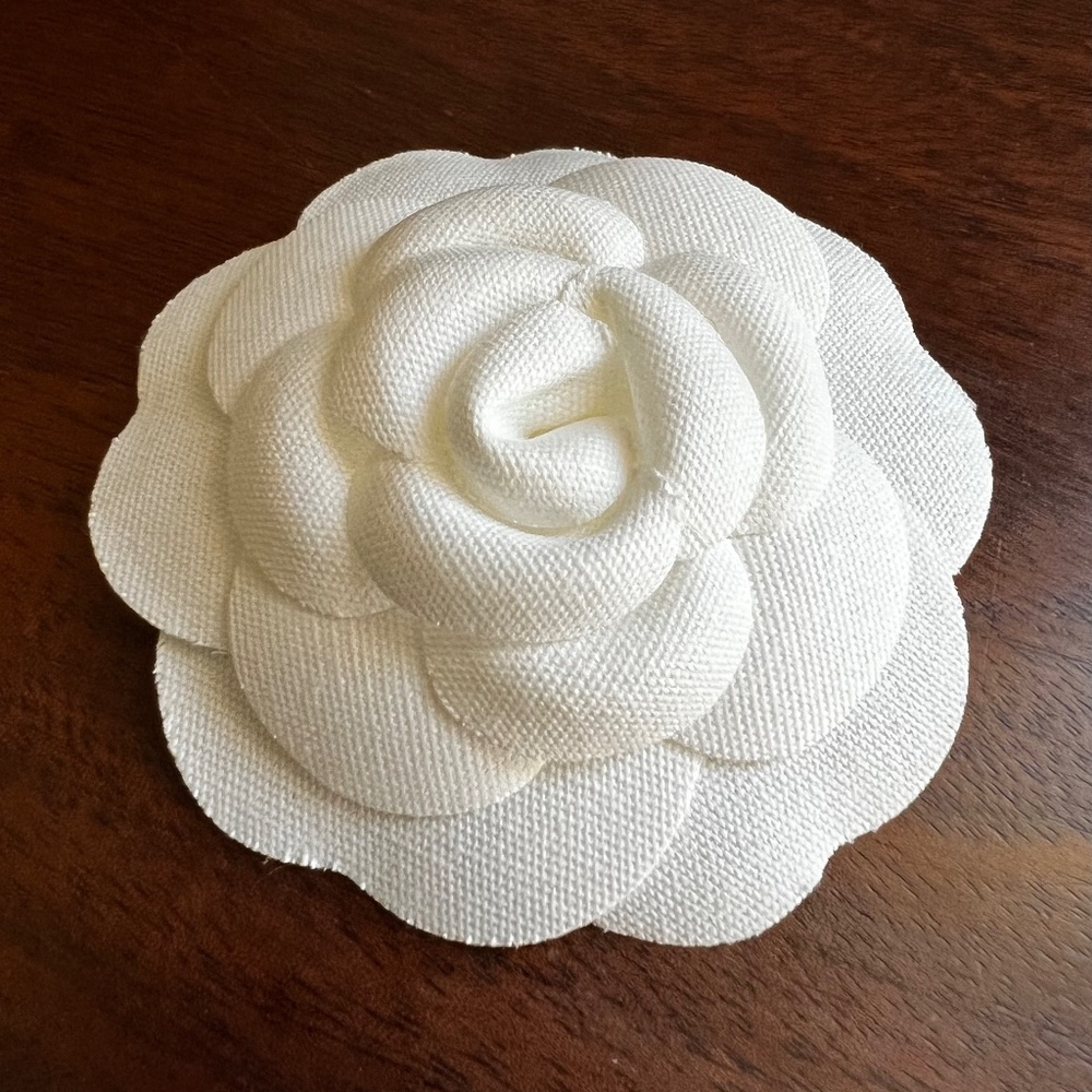 White fabric Chanel Camellia